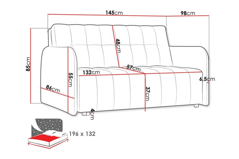 Denegal 2-personers Sovesofa - Brun - Sovesofaer - 2 personers sovesofa