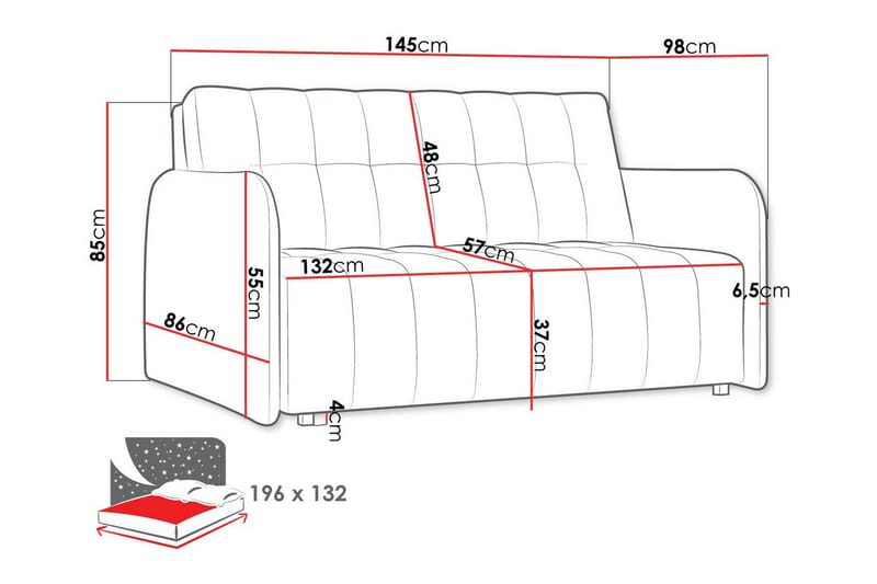 Denegal 2-personers Sovesofa - Brun - Sovesofaer - 2 personers sovesofa