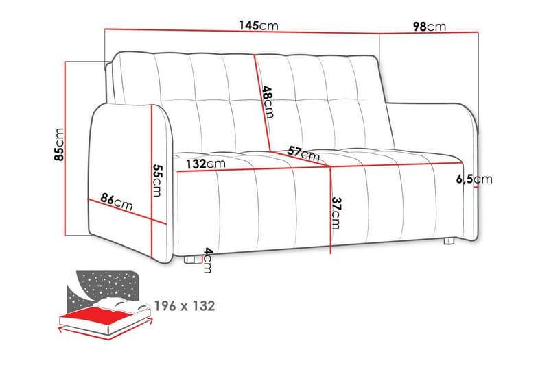 Denegal 2-personers Sovesofa - Brun - Møbler - Sofaer - Sovesofaer