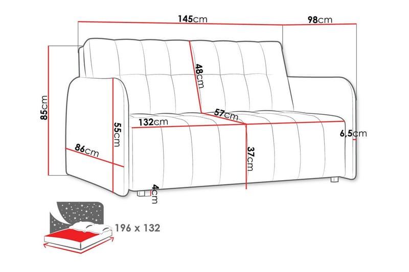 Denegal 2-personers Sovesofa - Brun - Sovesofaer - 2 personers sovesofa