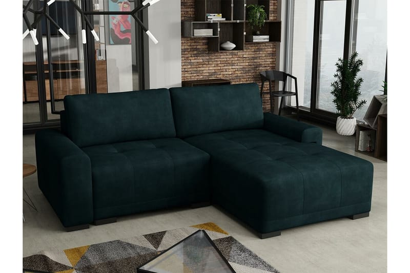 Denegal 2-personers Hjørnesovesofa - Mørkegrøn - Møbler - Sofaer - Sovesofaer