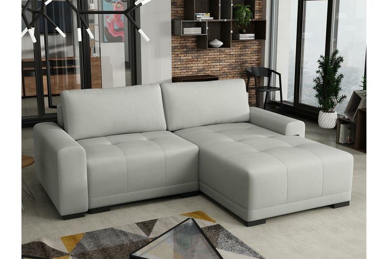 Denegal 2-personers Hjørnesovesofa - Lysegrå/Mørkegrå - Møbler - Sofaer - Sovesofaer
