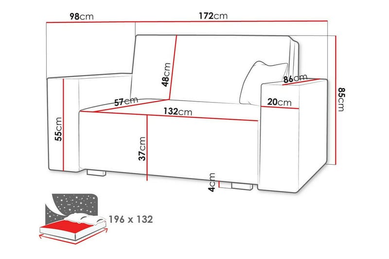 Denegal 2-personers Sovesofa - Lysebrun/Beige - Møbler - Sofaer - Sovesofaer