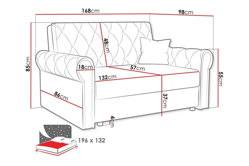 Denegal 2-personers Sovesofa - Mørkegrå - Møbler - Sofaer - Sovesofaer
