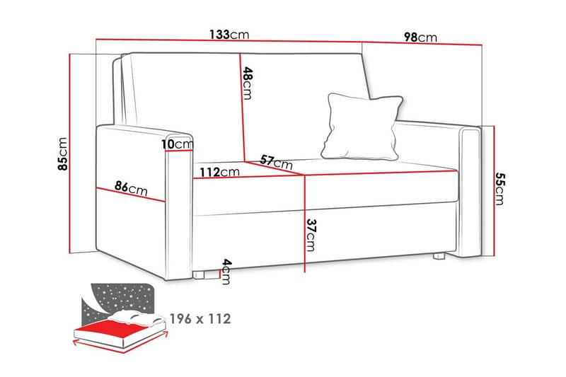 Denegal 2-personers Sovesofa - Brun - Møbler - Sofaer - Sovesofaer