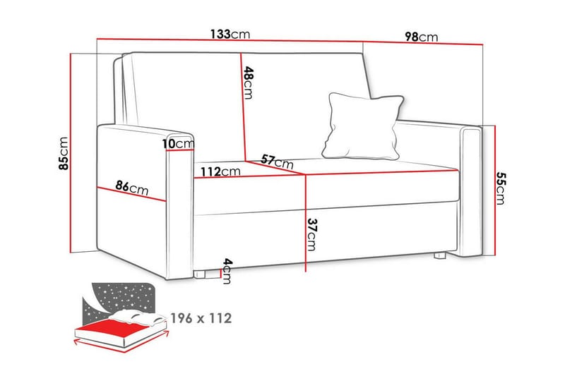 Denegal 2-personers Sovesofa - Mørkegrøn - Sovesofaer - 2 personers sovesofa