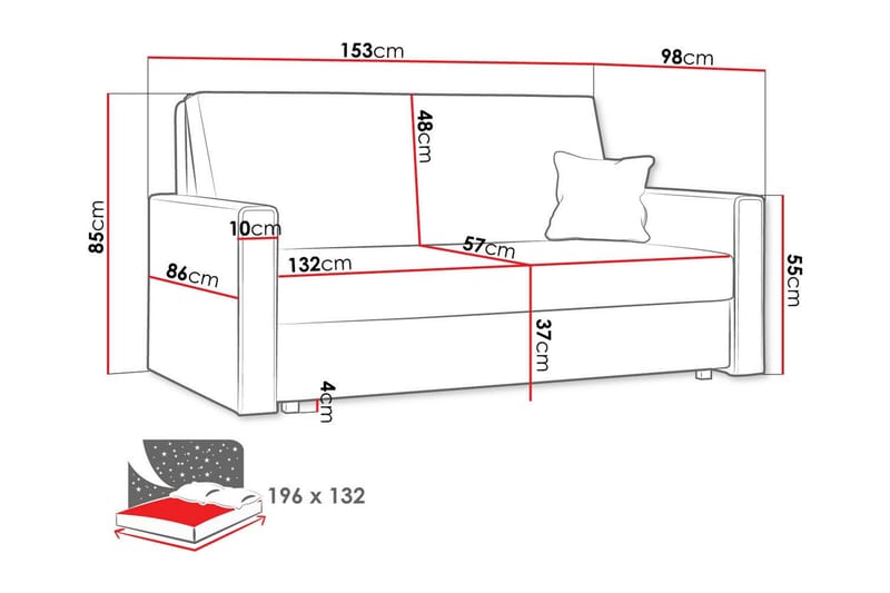 Denegal 2-personers Sovesofa - Beige - Sovesofaer - 2 personers sovesofa