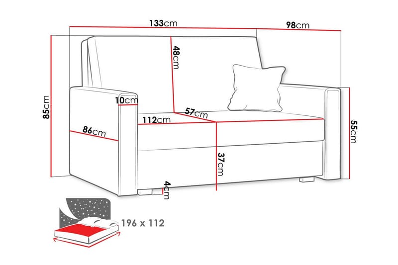 Denegal 2-personers Sovesofa - Beige/Lys beige - Sovesofaer - 2 personers sovesofa