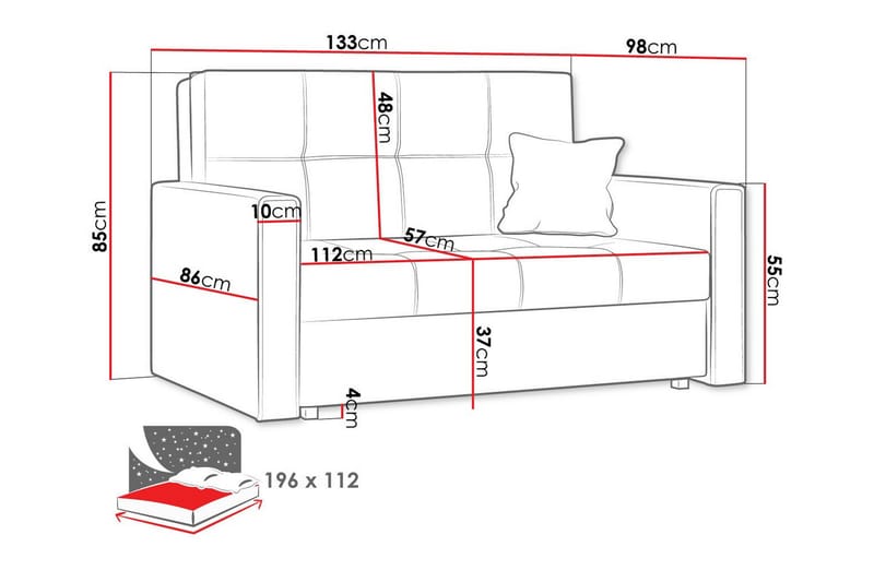 Denegal 2-personers Sovesofa - Mørkegrøn/Blå - Sovesofaer - 2 personers sovesofa