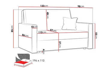 Denegal 2-personers Sovesofa - Gul - Møbler - Sofaer - Sovesofaer