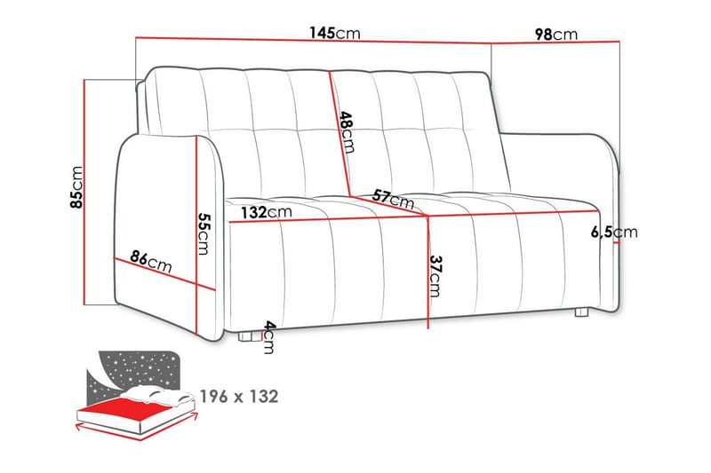 Denegal 2-personers sovesofa - Møbler - Sofaer - Sovesofaer