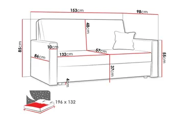Denegal 2-personers Sovesofa - Beige - Møbler - Sofaer - Sovesofaer