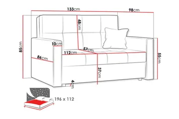 Denegal 2-personers Sovesofa - Beige - Møbler - Sofaer - Sovesofaer
