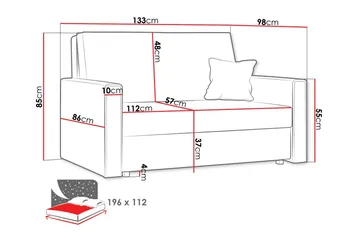 Denegal 2-personers Sovesofa - Beige - Møbler - Sofaer - Sovesofaer
