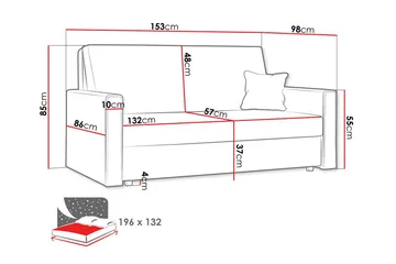 Denegal 2-personers Sovesofa - Beige - Møbler - Sofaer - Sovesofaer