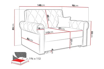 Denegal 2-personers Sovesofa - Mørkegrøn - Møbler - Sofaer - Sovesofaer