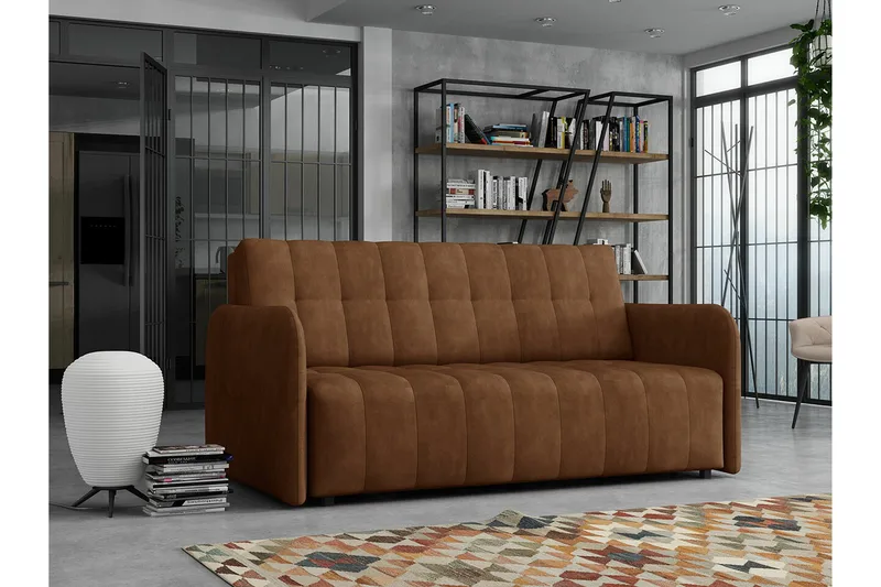 Denegal 3-sits Bäddsoffa NO_BRAND Dark brown - Møbler - Sofaer - Sovesofaer