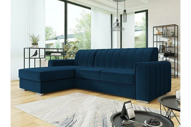 Denegal 3-sits Hörnbäddsoffa Dark blue - Møbler - Sofaer - Sovesofaer