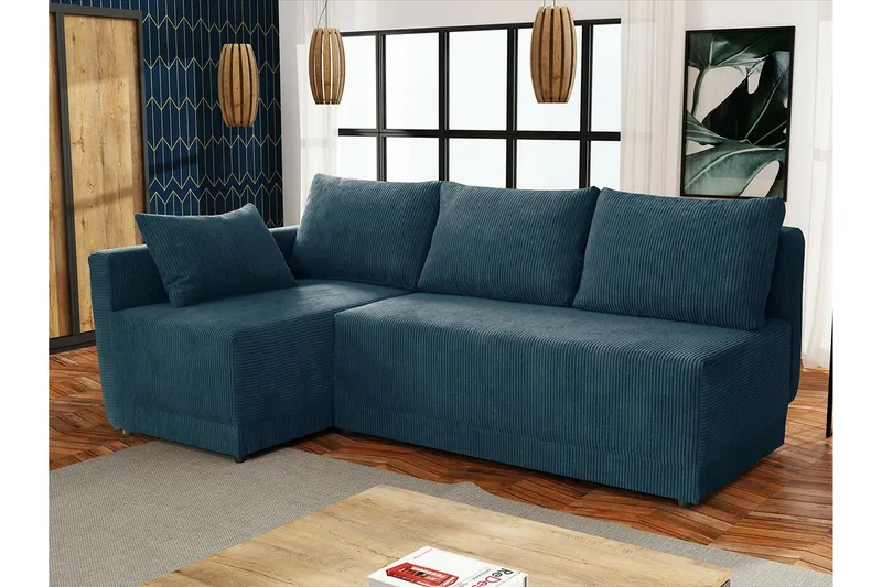 Denegal 3-sits Hörnbäddsoffa Dark blue - Møbler - Sofaer - Sovesofaer