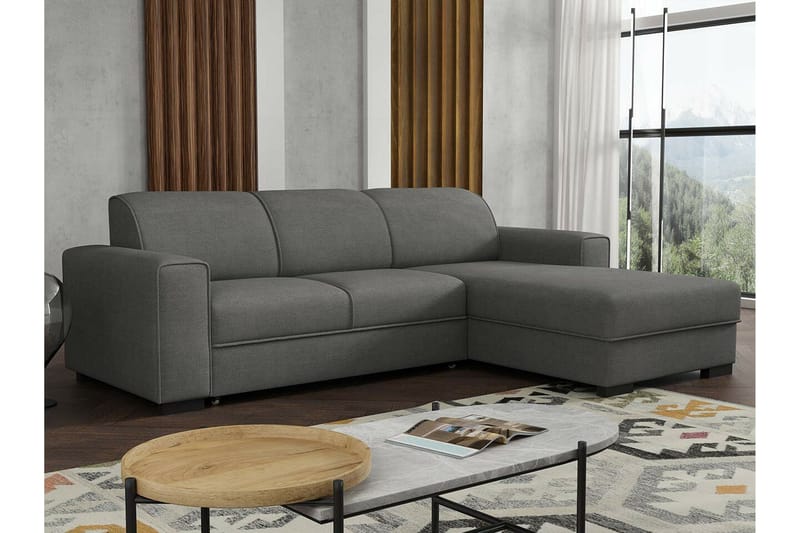 Denegal 3-sits Hörnbäddsoffa Dark grey - Møbler - Sofaer - Sovesofaer