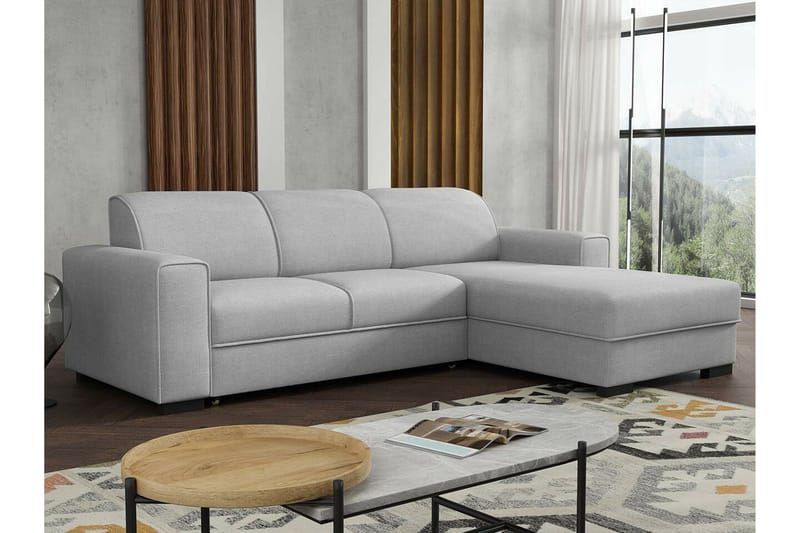 Denegal 3-sits Hörnbäddsoffa Ljusgrå - Møbler - Sofaer - Sovesofaer