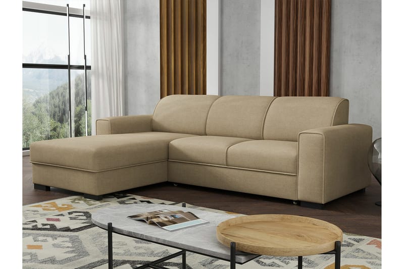 Denegal 3-sits Hörnbäddsoffa NO_BRAND beige - Møbler - Sofaer - Sovesofaer