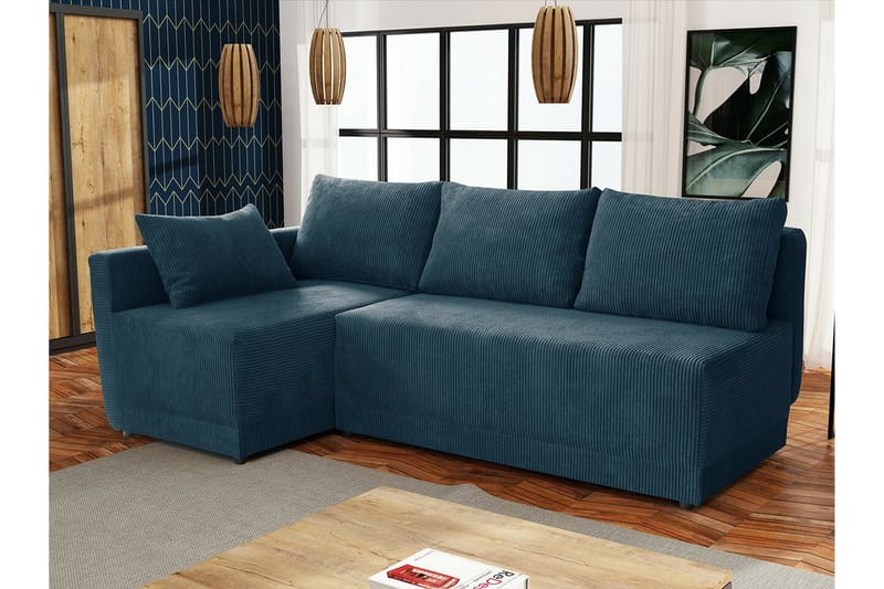 Denegal 3-sits Hörnbäddsoffa NO_BRAND Dark blue - Møbler - Sofaer - Sovesofaer