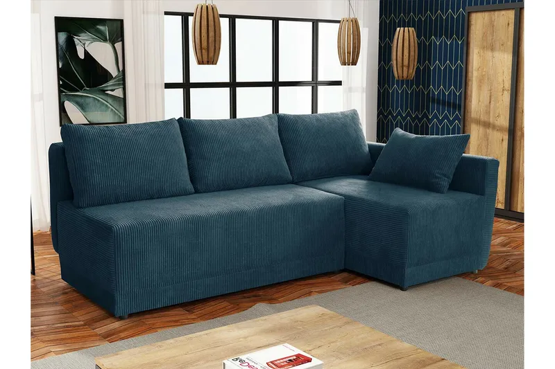 Denegal 3-sits Hörnbäddsoffa NO_BRAND Dark blue - Møbler - Sofaer - Sovesofaer