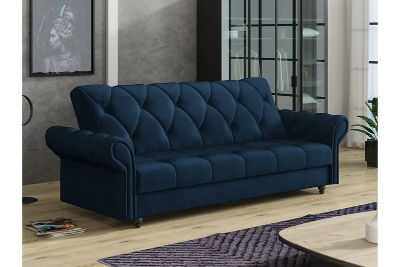 Denegal 3-personers Sovesofa - Mørkeblå - Møbler - Sofaer - Sovesofaer
