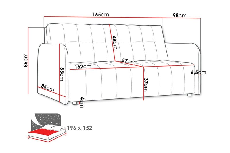Denegal 3-personers sovesofa - Møbler - Sofaer - Sovesofaer