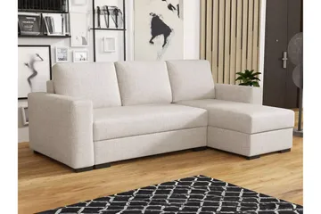 Denegal 3-personers Hjørnesovesofa - Cream - Møbler - Sofaer - Sovesofaer