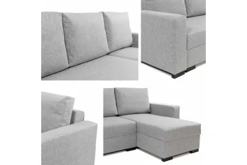 Denegal 3-personers Hjørnesovesofa - Mørkegrå - Møbler - Sofaer - Sovesofaer