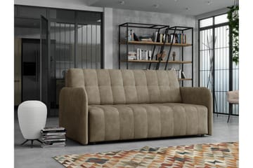 Denegal 3-personers Sovesofa 152x196 cm med Opbevaring i Stof - Taupe - Møbler - Sofaer - Sovesofaer
