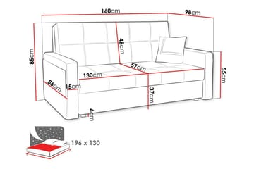 Denegal 3-personers sovesofa - Møbler - Sofaer - Sovesofaer