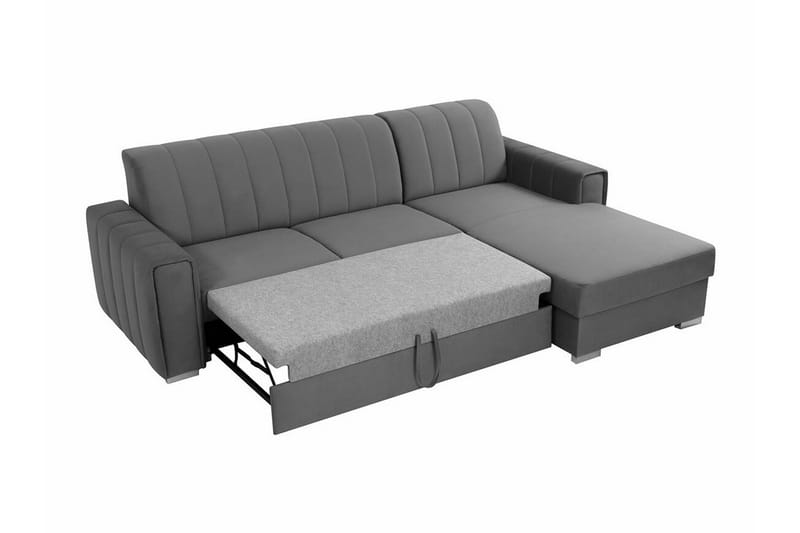 Denegal 3-personers Hjørnesovesofa - Mørkegrå - Møbler - Sofaer - Sovesofaer