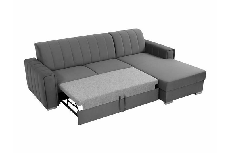 Denegal 3-personers Hjørnesovesofa - Mørkegrå - Møbler - Sofaer - Sovesofaer