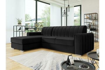 Denegal 3-personers Hjørnesovesofa - Sort - Møbler - Sofaer - Sovesofaer