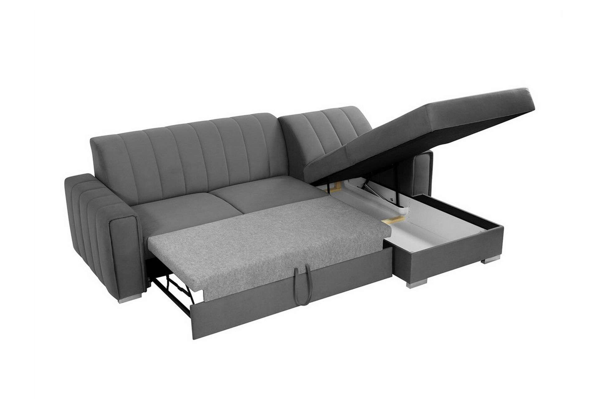 Denegal 3-personers Hjørnesovesofa - Sort - Møbler - Sofaer - Sovesofaer
