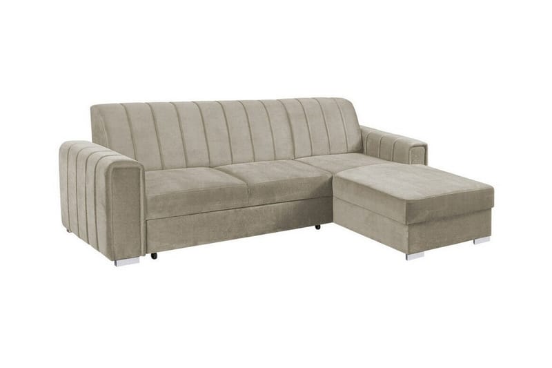 Denegal 3-personers Hjørnesovesofa - Beige/Lys beige - Sovesofaer - Hjørnesovesofa