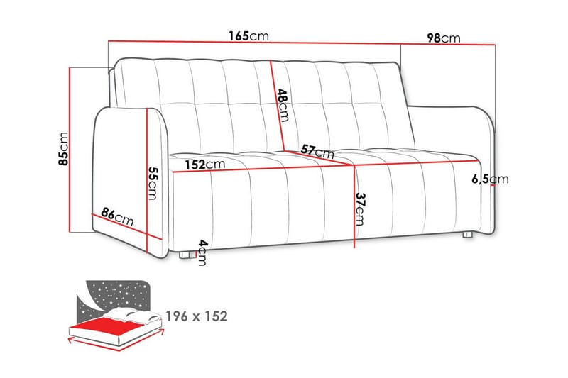 Denegal 3-personers Sovesofa - Brun - Møbler - Sofaer - Sovesofaer