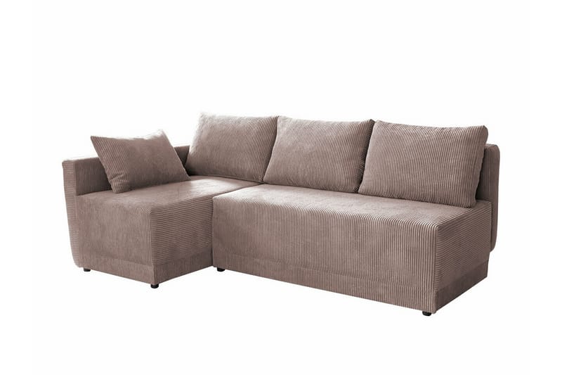 Denegal 3-personers Hjørnesovesofa - Brun - Møbler - Sofaer - Sovesofaer
