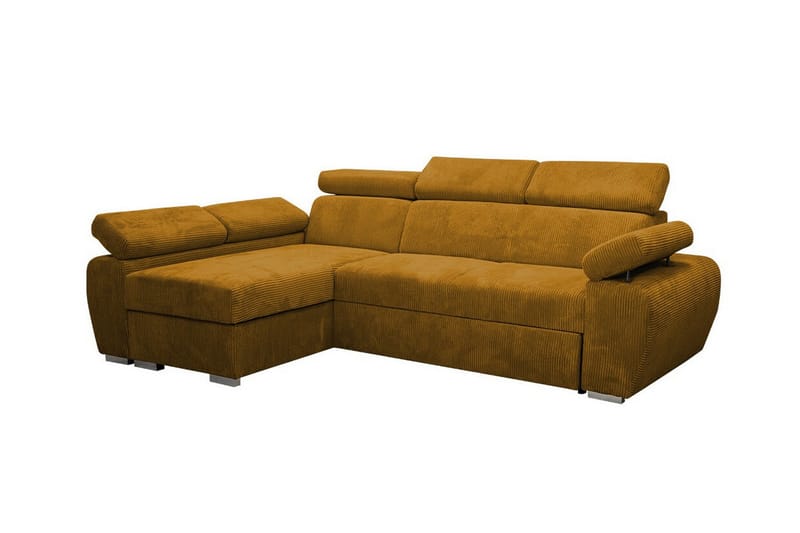 Denegal 3-personers Hjørnesovesofa - Mørkegul - Møbler - Sofaer - Sovesofaer