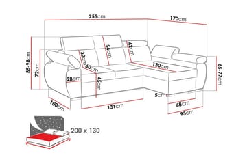 Denegal 3-personers Hjørnesovesofa - Lysegrå - Møbler - Sofaer - Sovesofaer