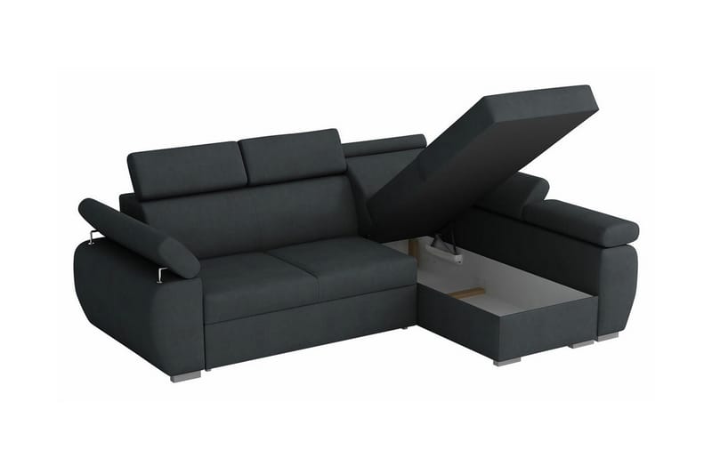 Denegal 3-personers Hjørnesovesofa - Mørkegrå - Møbler - Sofaer - Sovesofaer