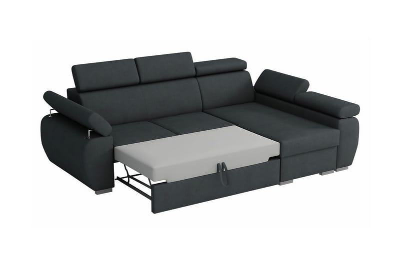 Denegal 3-personers Hjørnesovesofa - Mørkegrå - Møbler - Sofaer - Sovesofaer