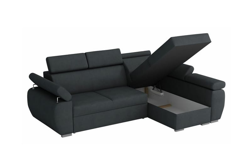 Denegal 3-personers Hjørnesovesofa - Mørkegrå - Møbler - Sofaer - Sovesofaer