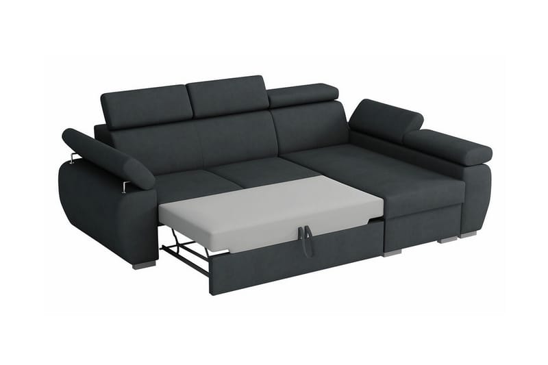 Denegal 3-personers Hjørnesovesofa - Mørkegrå - Møbler - Sofaer - Sovesofaer