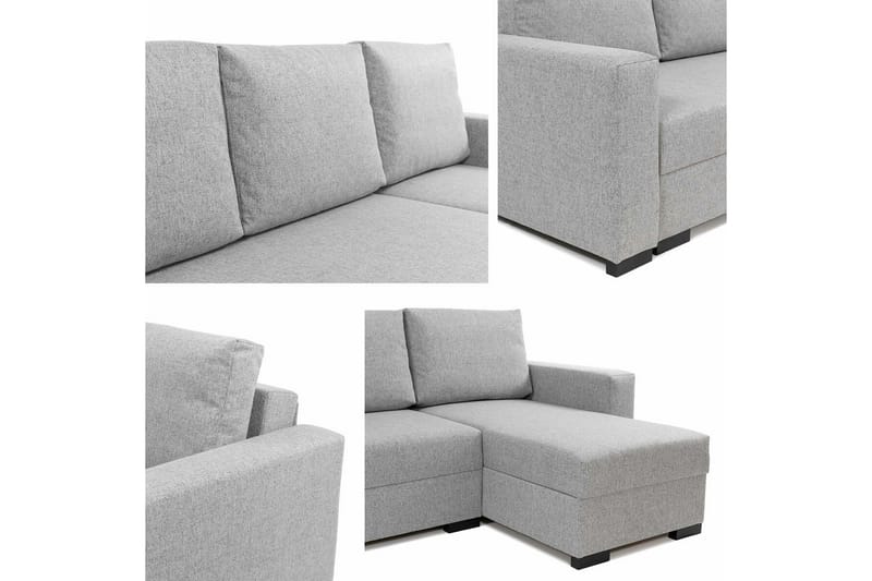 Denegal 3-personers Hjørnesovesofa - Mørkegrå - Møbler - Sofaer - Sovesofaer