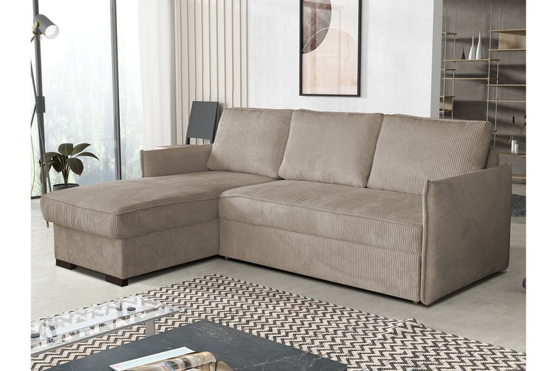 Denegal 3-personers Hjørnesovesofa - Beige - Sovesofaer - Hjørnesovesofa