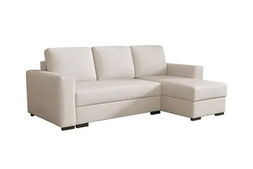 Denegal 3-personers Hjørnesovesofa - Cream - Møbler - Sofaer - Sovesofaer